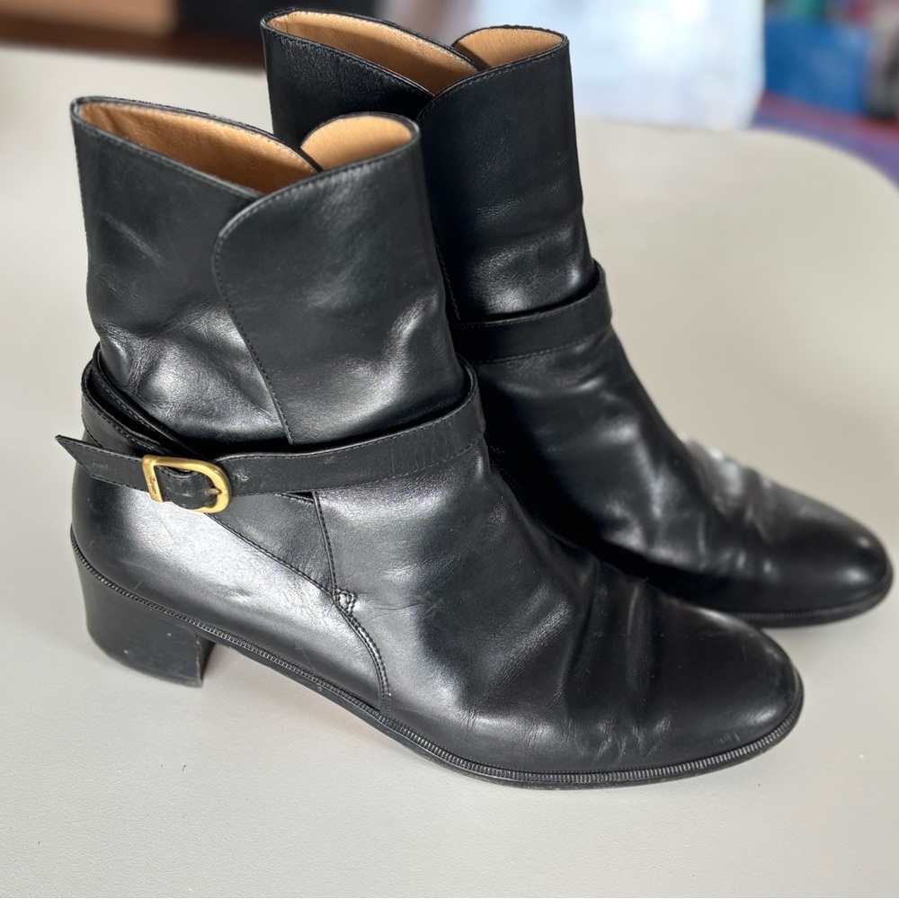 Black Leather Ankle Boots